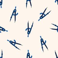 Stationery compasses cartoon seamless pattern background N3