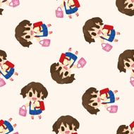 student cartoon seamless pattern background N50