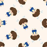 student cartoon seamless pattern background N54