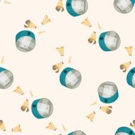 Pencil sharpeners cartoon seamless pattern background