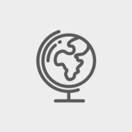 World globe with stand thin line icon N3