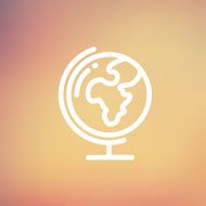 World globe with stand thin line icon N4