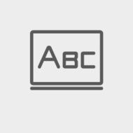 Big letters ABC on the blackboard thin line icon N2