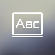 Big letters ABC on the blackboard thin line icon N3