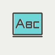 Big letters ABC on the blackboard thin line icon N4