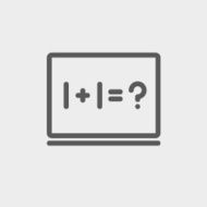NUmbers on the blackboard thin line icon N2