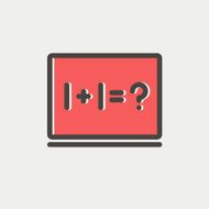 NUmbers on the blackboard thin line icon N3