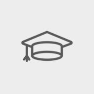 Graduation cap thin line icon