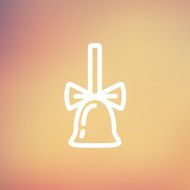 School bell with ribbon thin line icon N3