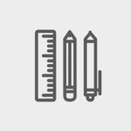 School supplies thin line icon N2