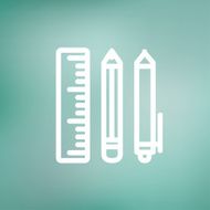 School supplies thin line icon N3
