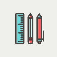 School supplies thin line icon N4