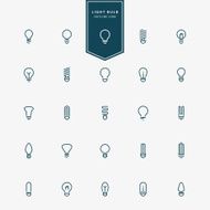 25 idea light bulb minimal line icons
