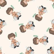 student cartoon seamless pattern background N58
