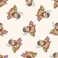 student cartoon seamless pattern background N61