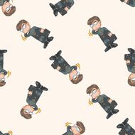 student cartoon seamless pattern background N66