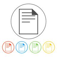 document icon paper sheet vector flat design N6