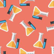 test tube flat icon eps10 seamless pattern background N3