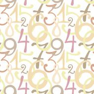 Seamless pattern with hand drawn painted numbers