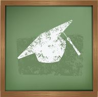 Hat of education design on blackboard background clean vector