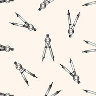 stationary compass cartoon seamless pattern background