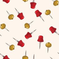 stationary pushpin cartoon seamless pattern background