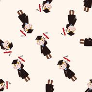 student cartoon seamless pattern background N67