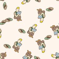 student cartoon seamless pattern background N76