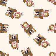 student cartoon seamless pattern background N78