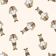 student cartoon seamless pattern background N81