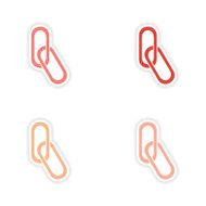 assembly realistic sticker design on paper clips N3