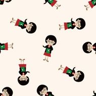student cartoon seamless pattern background N85