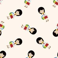 student cartoon seamless pattern background N90
