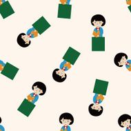 student cartoon seamless pattern background N91