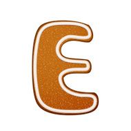 3d lovely gingerbread cookie alphabet E