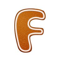 3d lovely gingerbread cookie alphabet F