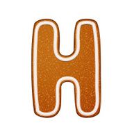3d lovely gingerbread cookie alphabet H