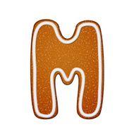 3d lovely gingerbread cookie alphabet M