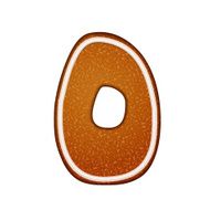 3d lovely gingerbread cookie alphabet O