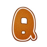 3d lovely gingerbread cookie alphabet Q