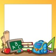 Frame with school supplies 1 N2