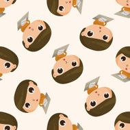 student cartoon seamless pattern background N96