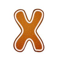 3d lovely gingerbread cookie alphabet X