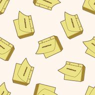 stationary note cartoon seamless pattern background N4