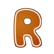 3d lovely gingerbread cookie alphabet R