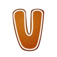 3d lovely gingerbread cookie alphabet V