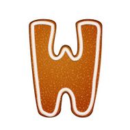 3d lovely gingerbread cookie alphabet W
