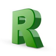 3d green letter R
