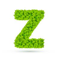3d green leaves alphabet Z