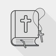 bible flat icon with long shadow line